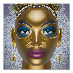 Póster Belleza Africana Sofisticada: Mes de la Historia N