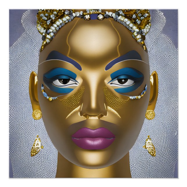 Póster Belleza Africana Sofisticada: Mes de la Historia N (Anverso)