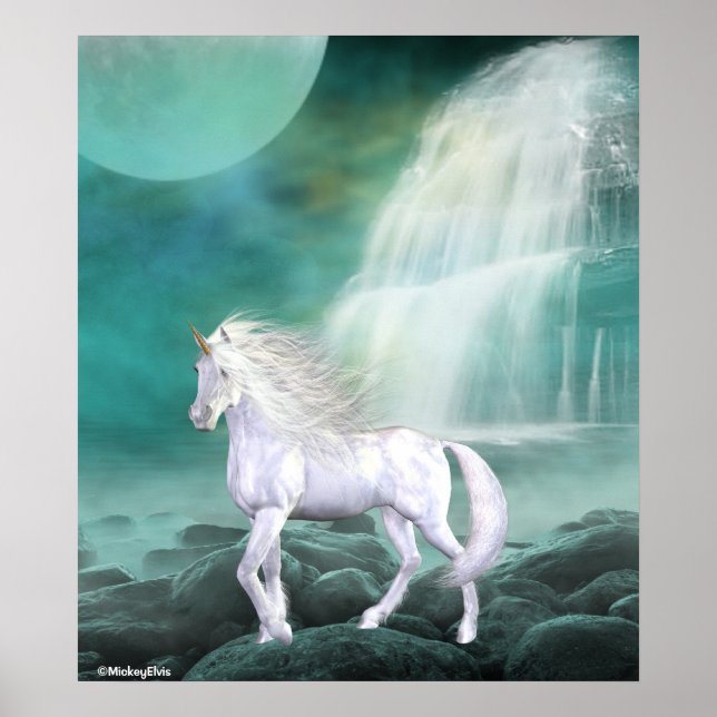 Póster Belleza blanca de Unicornio (Frente)