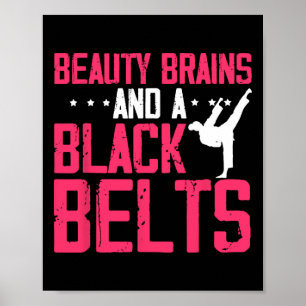 Póster Belleza Cerebros Y Cinturón Negro Frase Inspirador