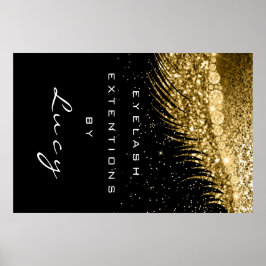 Póster Belleza de artista de maquillaje azota a negro de 