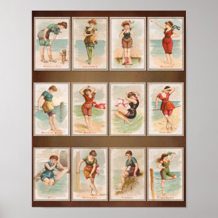 Póster Belleza de baño vintage 1