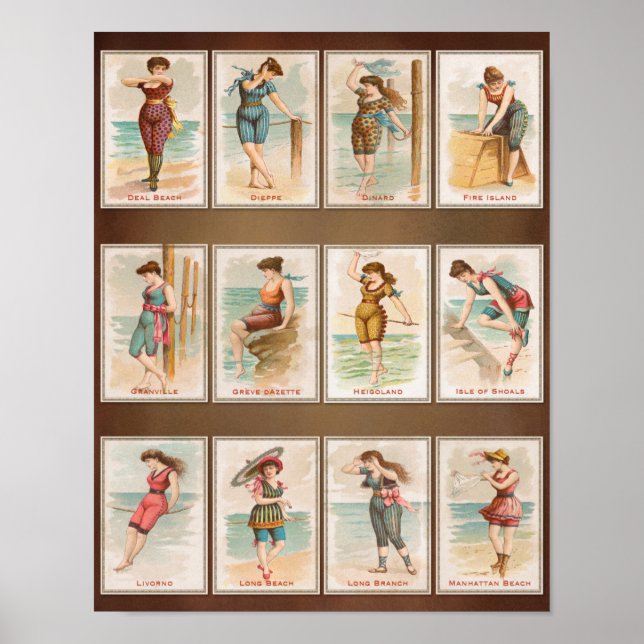 Póster Belleza de baño vintage Set 2
