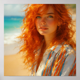 Póster Belleza de ensueño - Retrato de playa cautivador