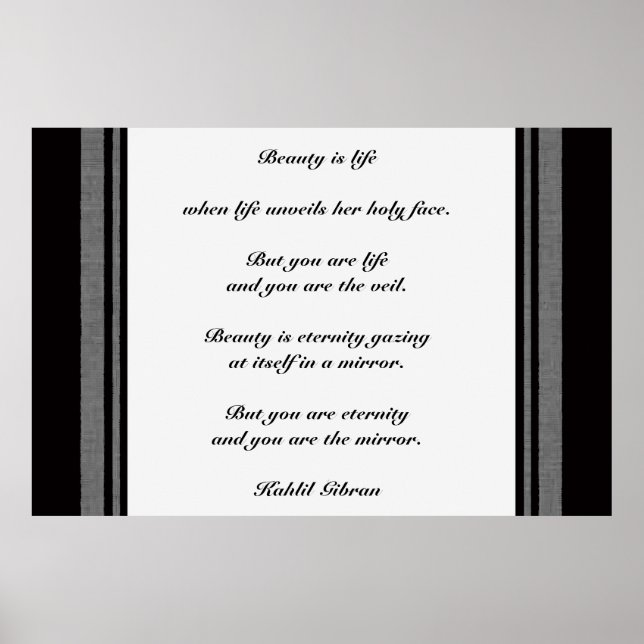 Póster Belleza de Kahlil Gibran (Frente)