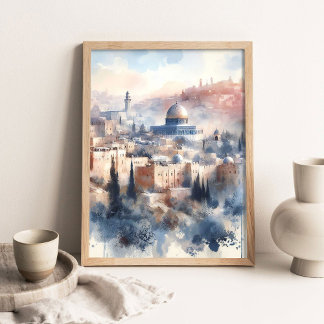 Póster Belleza de la pintura de Jerusalén, agua cristiana