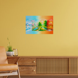 Póster belleza de las cuatro estaciones