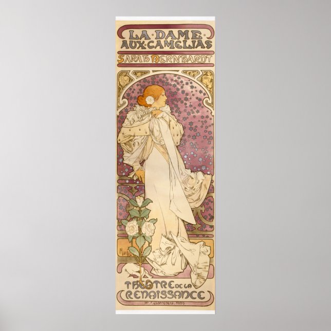 Póster Belleza de mujer mucha Art Nouveau (Frente)