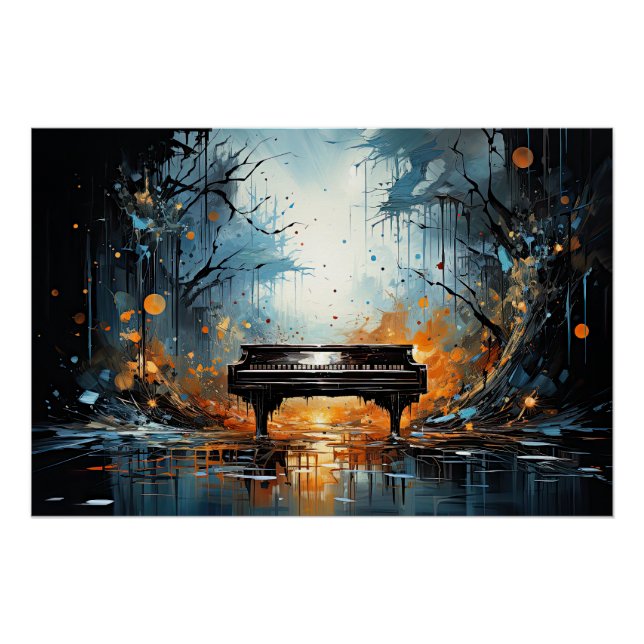 Póster Belleza de piano, fantasía generada por IA, (Anverso)