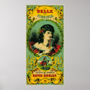 Póster Belleza del tabaco LabelPetersburg, VA de Virginia