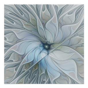 Póster Belleza elegante arte abstracto fractal moderno fl