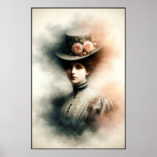 Póster Belleza Elegante en Niebla Vintage