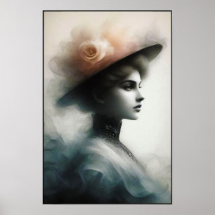 Póster Belleza Elegante en Niebla Vintage
