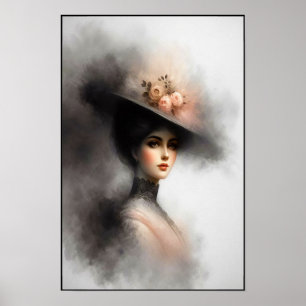 Póster Belleza Elegante en Niebla Vintage