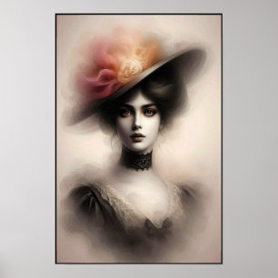 Póster Belleza Elegante en Niebla Vintage