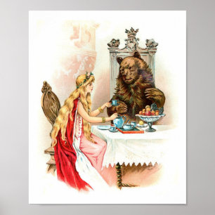 Póster Belleza en rosa y la bestia