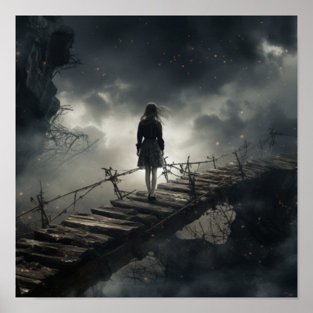 Póster Belleza enigmática - Chica chino en puente roto P (Frente)