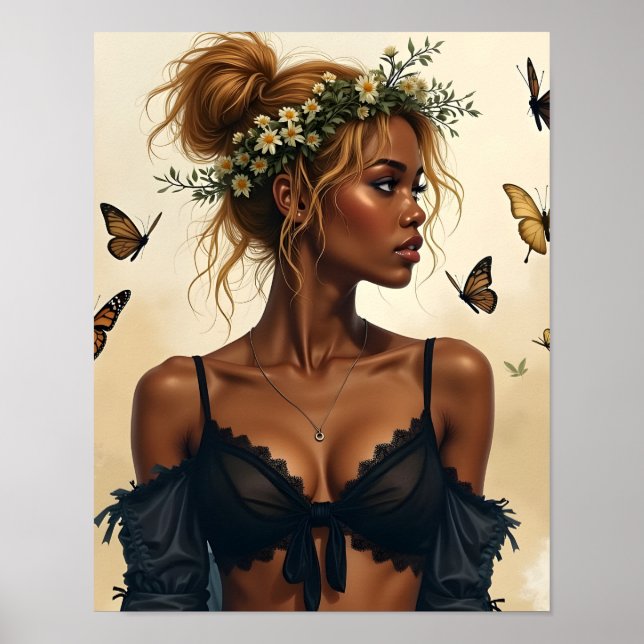 Póster Belleza Etérea en Flor (Frente)