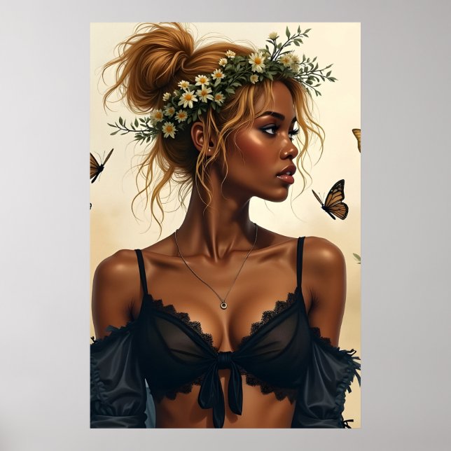 Póster Belleza Etérea en Flor (Frente)