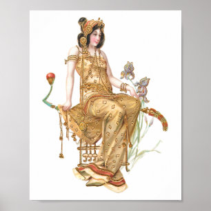 Póster Belleza exótica Art Nouveau de Oriente