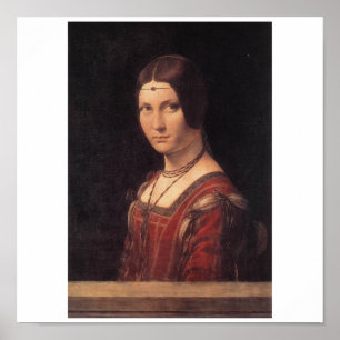 Póster Belleza Ferronniere del La de Leonardo da Vinci
