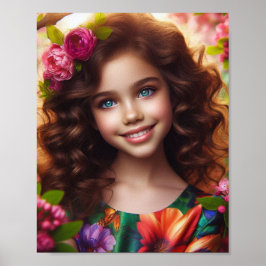 Póster Belleza floreciente: Sonrisa entre flores