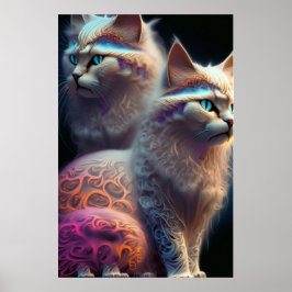 Póster Belleza fractal felina 210