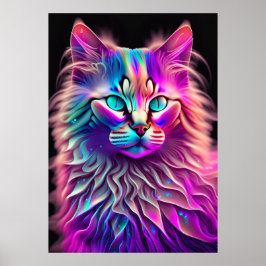 Póster Belleza fractal felina 250