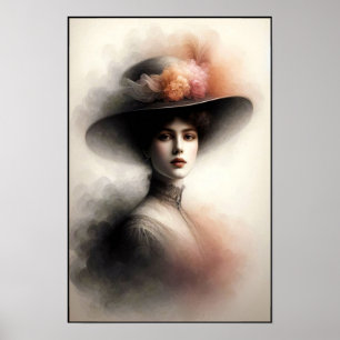 Póster Belleza Grácil en Niebla Vintage