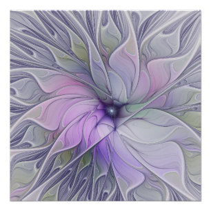 Póster Belleza impresionante Arte abstracto fractal moder