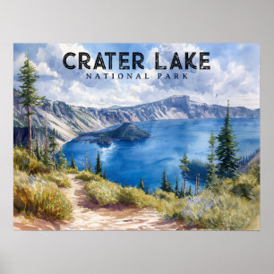 Póster Belleza impresionante: Parque Nacional Crater Lake