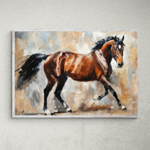 Póster Belleza majestuosa: elegante caballo marrón