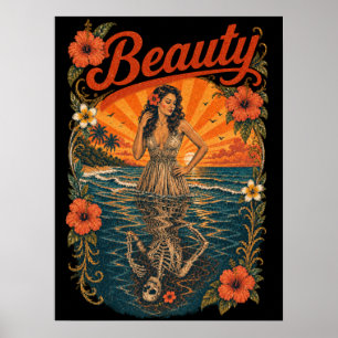 Póster Belleza - memento mori en el paraíso