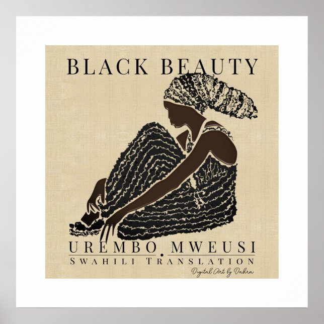 Póster Belleza negra: mujer africana en herencia de envue (Frente)