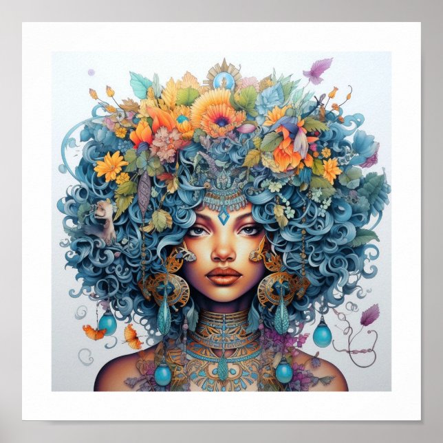 Póster Belleza Negra - Una Musa Multiverso Deslumbrante (Frente)