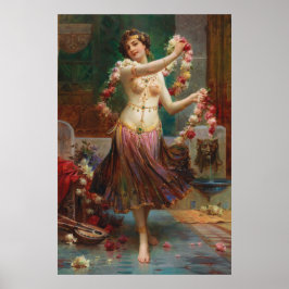 Póster Belleza oriental con Rosas de Hans Zatzka - poster