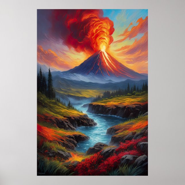 Póster Belleza perturbada por el despertar volcánico (Frente)