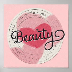 Póster BELLEZA PRECIOSA PINK BELLEZA ENCANTADORA-Círculo