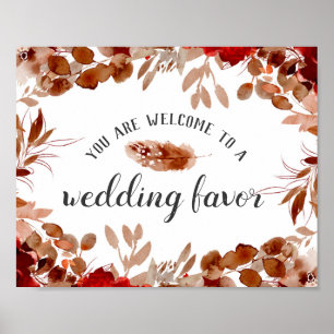 Póster Belleza rústica Boda de borde completo favorece el