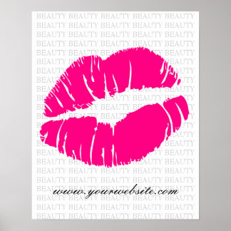Póster BELLEZA Salón Poster Spa Bonito Litros rosados Bla