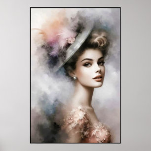 Póster Belleza Serena en Estilo Vintage de los Años 40