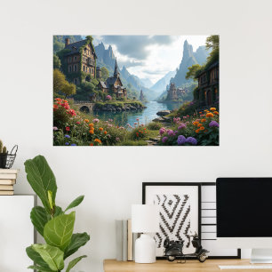 Póster Belleza surrealista de un puerto abandonado