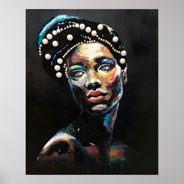 Póster Belleza texturizada: un retrato abstracto de cuent (Frente)