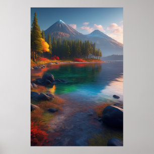 Póster Belleza vibrante del Lago de Azure
