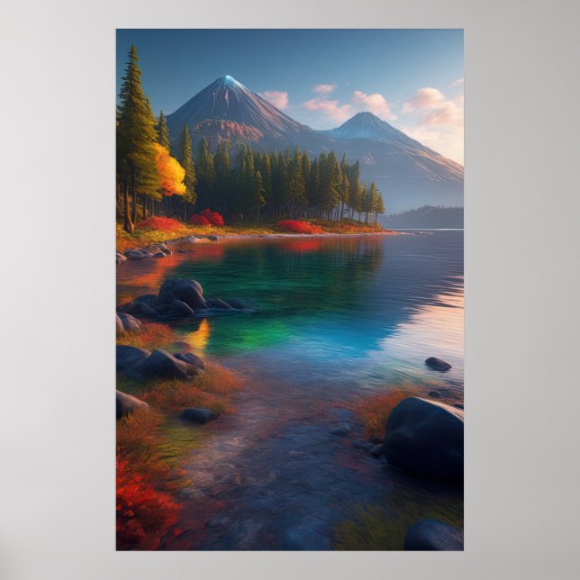 Póster Belleza vibrante del Lago de Azure (Frente)