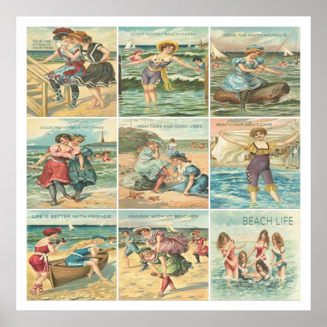 Póster Bellezas de Baño Antiguas (Frente)