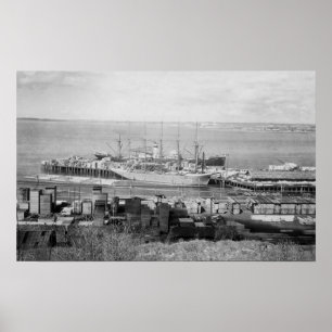 Póster Bellingham, opinión de los muelles de WA de las