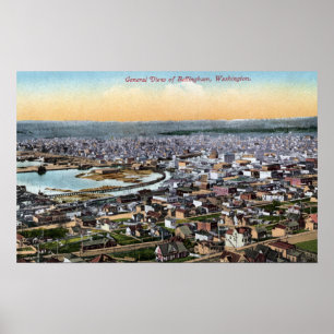 Póster Bellingham, Washington - antena de la ciudad