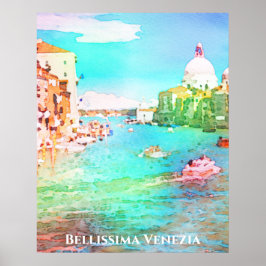 Póster ** Bellissima Lengua italiana Venecia Venecia Suav