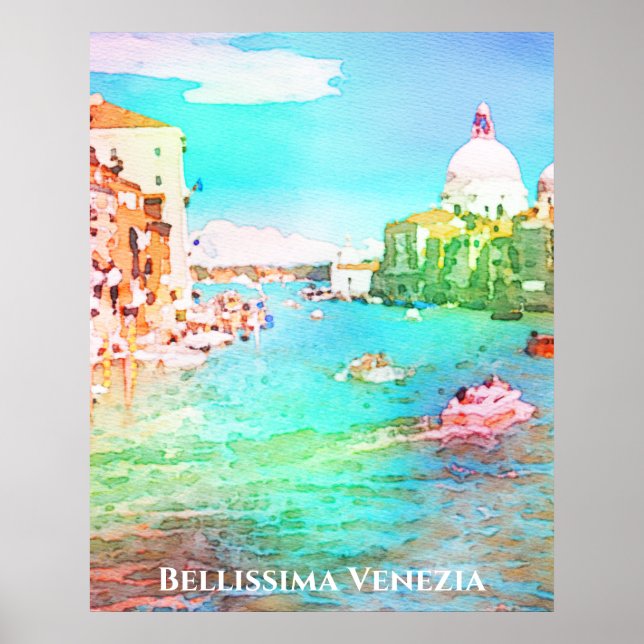 Póster ** Bellissima Lengua italiana Venecia Venecia Suav (Frente)
